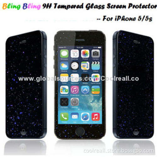 New comer iPhone 5/5s bling stars tempered glass screen protector